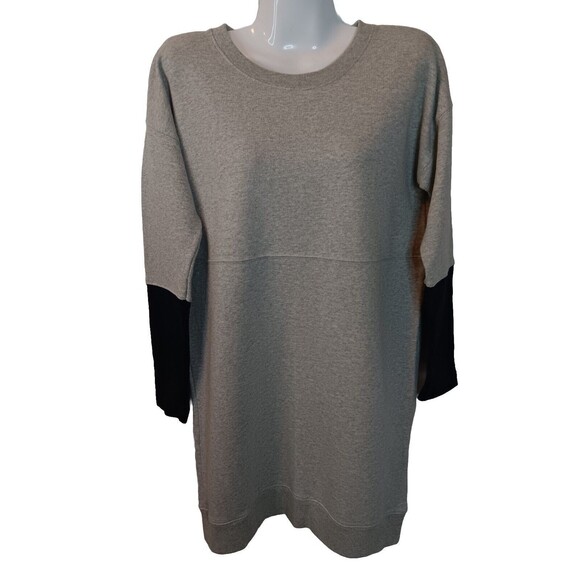 Madewell Gray & Blue Colorblock Jumpstart Crew Neck Sweatshirt Dress, XS - Picture 3 of 6